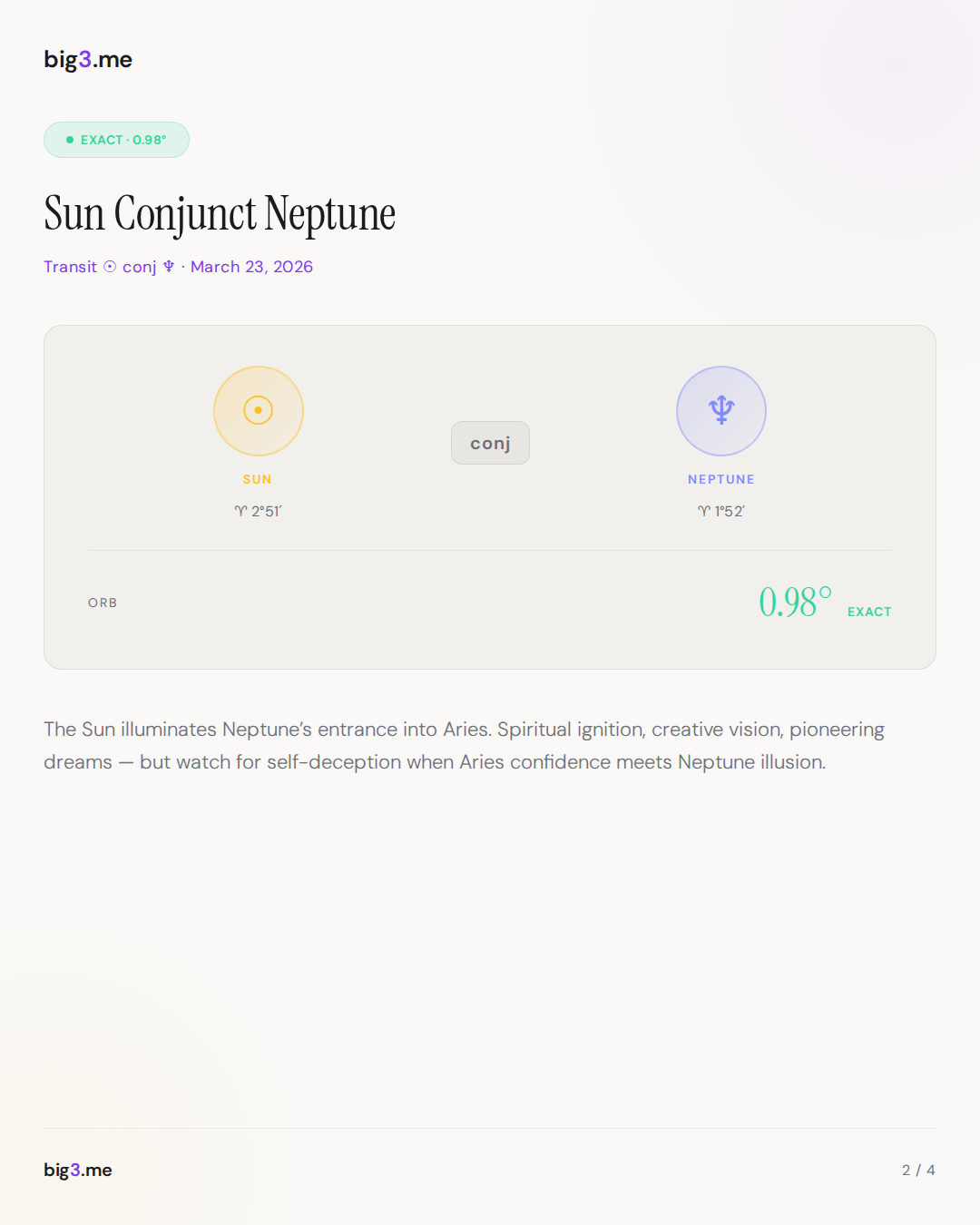 Sun Conjunct Neptune: The Vision Comes Into Focus