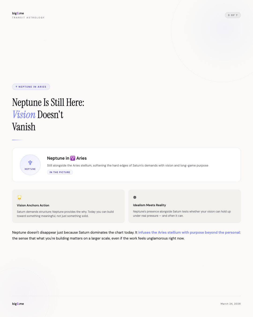 Neptune Is Still Here: Vision Doesn't Vanish