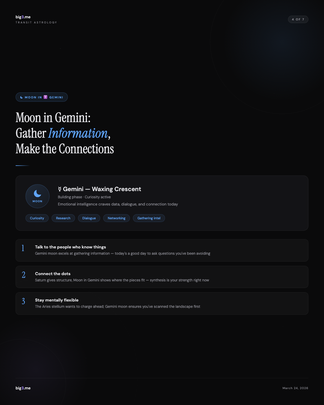 Moon in Gemini: Gather Information, Make the Connections